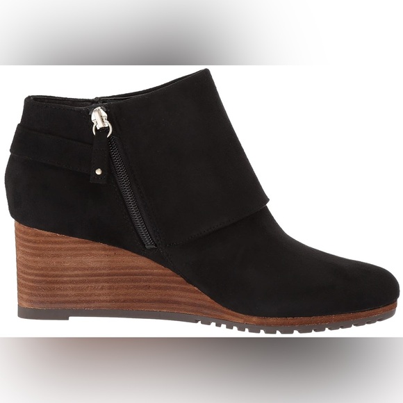 Dr. Scholl's Women's Create Ankle Wedge Heel Booties Boot Black Suede Size 7.5M - Picture 3 of 16